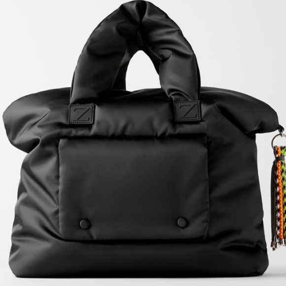 Zara Handbags - Zara black padded nylon maxi shopper